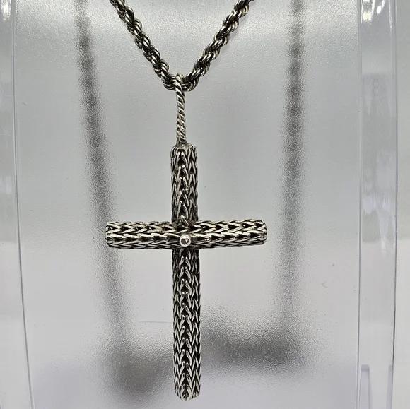 Vintage John Hardy Cross Pendant Necklace! - Picture 3 of 5